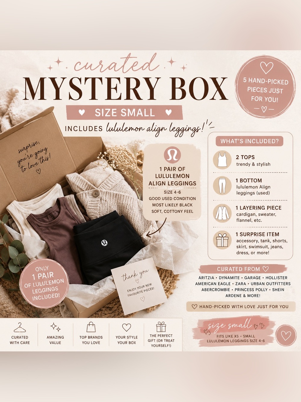 ✨ Curated Mystery Box | Size Small | Includes lululemon Align Leggings